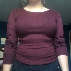 Burgundy long sleeve shirt